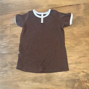 Brown Kids T-Shirt with White Trim